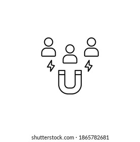 User Engagement, Attracting Users Simple Thin Line Icon Vector Illustration 