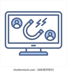 Ilustração do vetor de ícone azul do compromisso do usuário