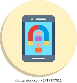 Icono de estilo de círculo plano de participación de usuario
