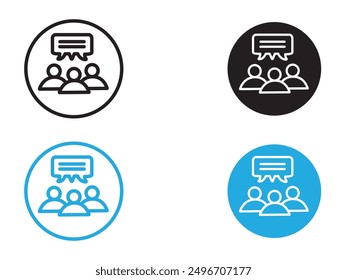 User Engagement icon black and white vector outline sign