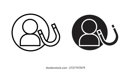 Conceito de ícone de engajamento do usuário. ícone de interface gráfica linear com pixel perfeito.
