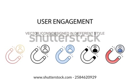 User Engagement icon design with white background stock illustration