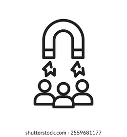 User engagement icon Flat art in black and white isolated