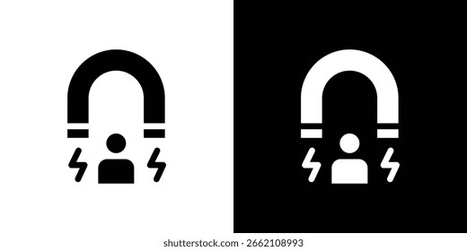 User engagement icon in flat black solid vector set