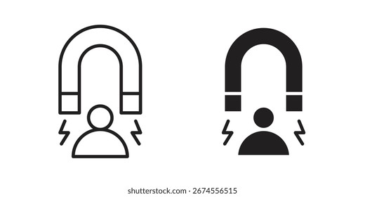 Icono de compromiso del usuario en estilo de moda plano y forro para diseños de interfaz de usuario App