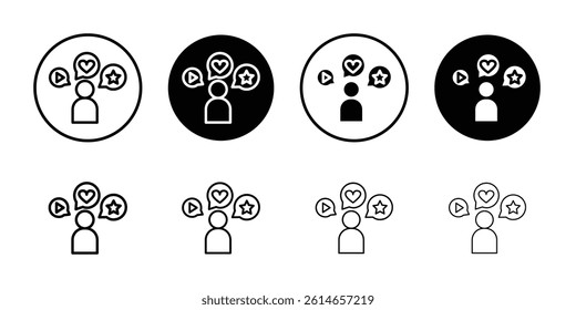 User engagement icon flat and simple set design