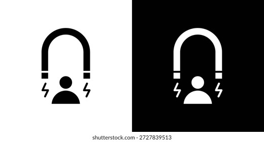 Symbol für Benutzerengagement, flach, Vektorgrafik. Einfache schwarze Symbole