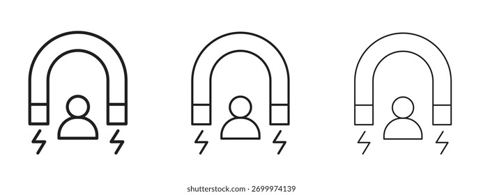 Ícone de engajamento do usuário sinal de estilo linear para conceito móvel e web design.