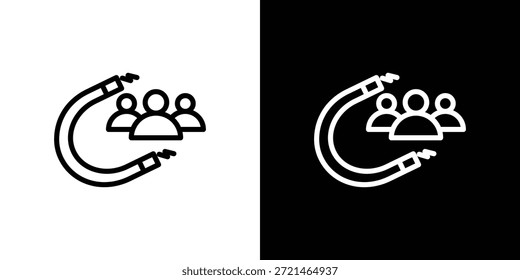 User engagement icon logo concept in strokes