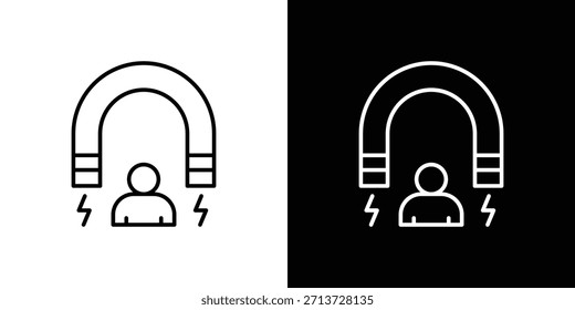 User engagement icon, outline vector sign, logo design download