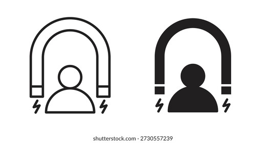 Conjunto de ícones de engajamento do usuário. pacote de elementos Web mínimo de logótipo.
