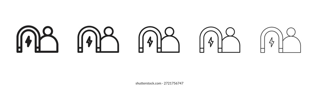 Ícone de compromisso do usuário. Estilo de contorno simples. Elementos gráficos.