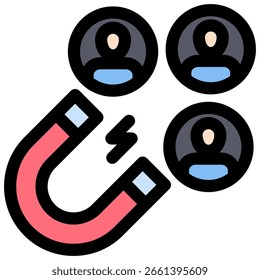 Symbol "Benutzerengagement". Vektorgrafik