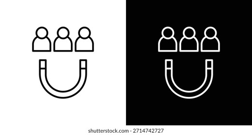 User engagement icon. Thin linear web icons