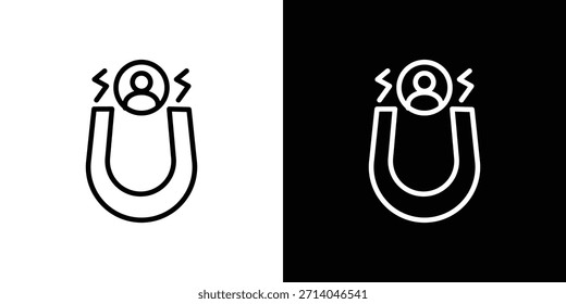 User engagement icon in thin stroke and flat style.