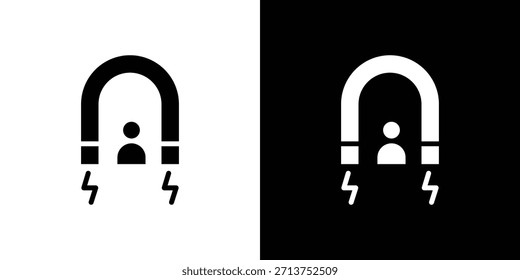 User engagement icon. Vector illustration. Silhouette in black color