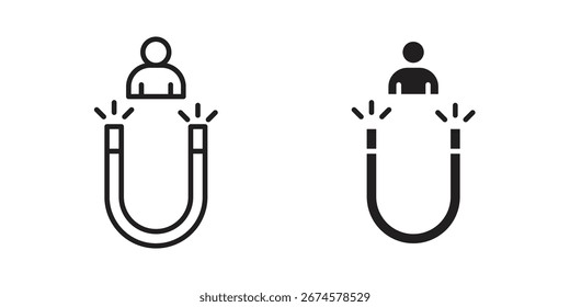 Vector de icono de compromiso del usuario, signo y símbolo para Elementos de diseño, Sitio web o App.