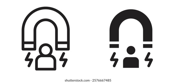 User engagement icons in outline and stroke versions