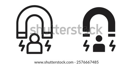 User engagement icons in outline and stroke versions