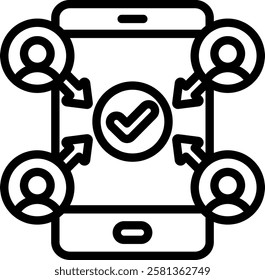 User Engagement Line Vector Illustration On White Background.