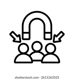 User Engagement Line Vector Illustration On White Background.