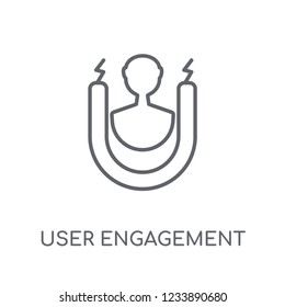 user engagement linear icon. Modern outline user engagement logo concept on white background from General collection. Suitable for use on web apps, mobile apps and print media.