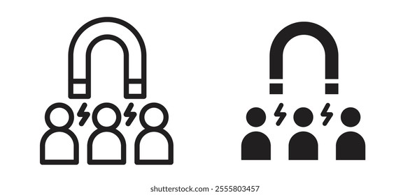 User engagement liner icon vector set.