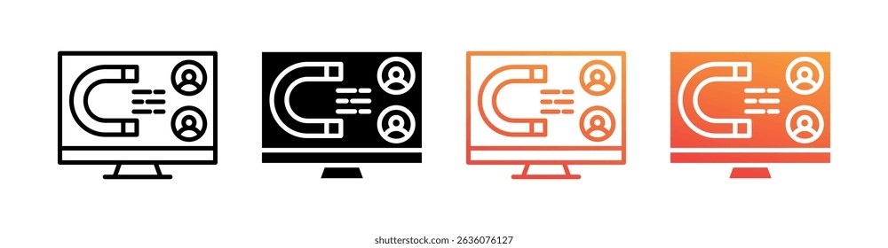 User Engagement Multi Style Icon Set Vector