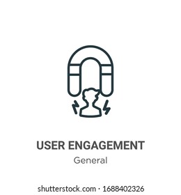 User engagement outline vector icon. Thin line black user engagement icon, flat vector simple element illustration from editable general concept isolated stroke on white background