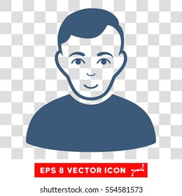 User EPS vector icon. Illustration style is flat iconic blue symbol on chess transparent background.