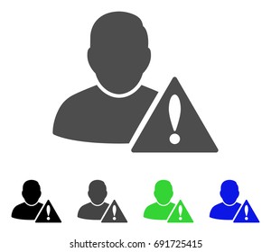 User Error flat vector pictograph. Colored user error, gray, black, blue, green pictogram variants. Flat icon style for web design.