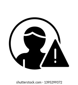 user error vector glyph flat icon