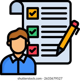 User Evaluation Icon Lineal Color Vector Illustration
