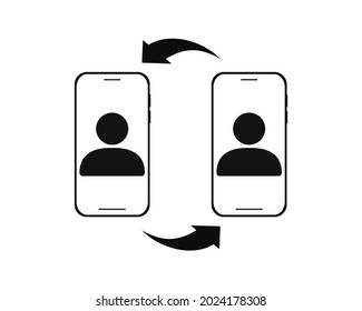 User exchange icon. Switch account on smartphone. Illustration vector