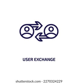 user exchange symbol icon from user interface collection. Thin linear user exchange symbol, business, exchange outline icon isolated on white background. Line vector user exchange symbol sign, symbol 