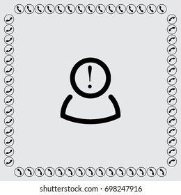 User with exclamation sign vector icon