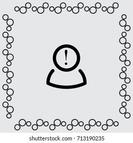 User with exclamation sign vector icon