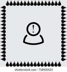 User with exclamation sign vector icon
