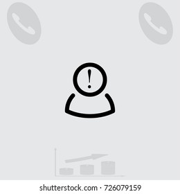 User with exclamation sign vector icon