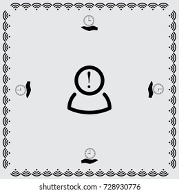 User with exclamation sign vector icon
