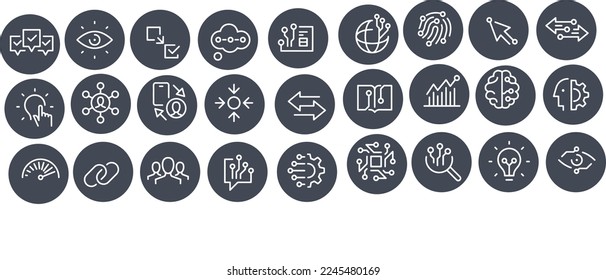 User Experience AI and Technology icons vector design
