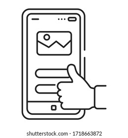 User experience black line icon. Pictogram for web page, mobile app, promo. UI UX GUI design element. Editable stroke.