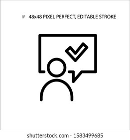 User Experience black line simple icon.Editable Stroke. 48x48 Pixel Perfect. 