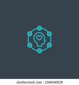 user experience concept blue line icon. Simple thin element on dark background. user experience concept outline symbol design. Can be used for web and mobile UI/UX