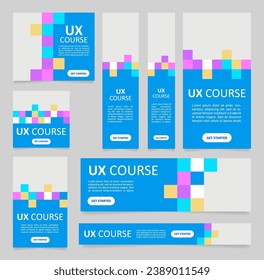 User experience course web banner design template. Vector flyer with text space. Advertising placard with customized copyspace. Promotional printable poster for advertising. Graphic layout