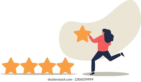 User experience, customer feedback stars rating or business and investment rating concept.flat vector illustration.