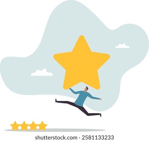 User experience, customer feedback stars rating or business and investment rating .business concept.flat character.