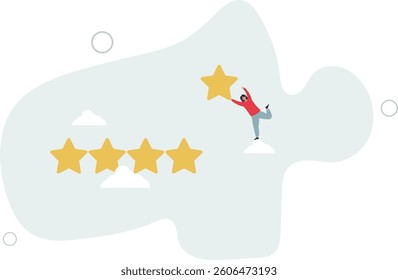 User experience, customer feedback stars rating or business and investment rating concept.flat character life .