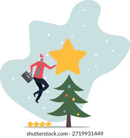 Experiencia de usuario, calificación de estrellas de Comentarios Cliente o calificación de negocios e inversión. concepto de negocio. carácter plano. sobre un hombre y su vida.