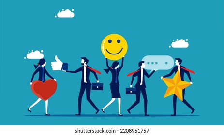 user experience or customer satisfaction.  assessment concept. vector illustration 